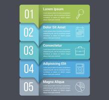 Infographic template with five steps or options, workflow, process diagram vector