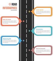 Road infographics with five pointers with place for your text vector
