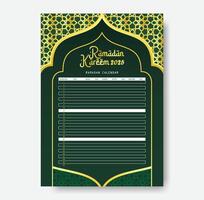 Ramadan Kareem Calendar 2025, Ramadan Sahri Iftar Schedule, Ramadan Mubarak vector