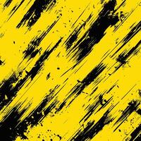 A black and yellow grunge background with paint splatters vector