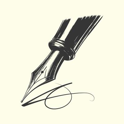 Hand drawn quill pen design.