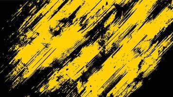 A black and yellow grunge texture on a black background vector