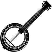 Elegant Banjo Silhouette for Design Inspiration vector