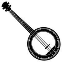 Simple Banjo Silhouette for Creative Projects vector