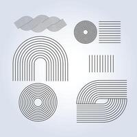 Bauhaus pattern, Abstract Geometric Linear background design collection, template concept design vector