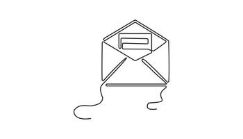 Continuous Line Drawing of E-Mail Marketing Icon. vector