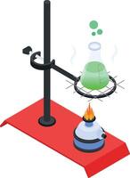 Chemical Reaction in Flask vector