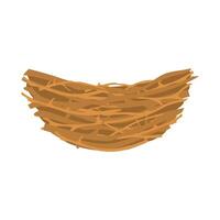 Birds nest made of branches. Wild housing for nesting and brooding of chicks with nature design vector