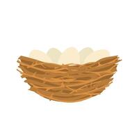 Birds nest with eggs. Nature branches collected together for laying and hatching chicks with nature design vector