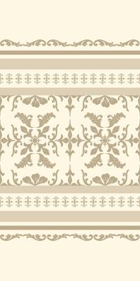 Glorious Golden Silk Weaves Embroidery Royal Classy Scroll Ornament on Beige Background. Opulence Nature Leaves and Floral Petals Elaborate Rich Border Pattern for Elegant Textile Design Fabric