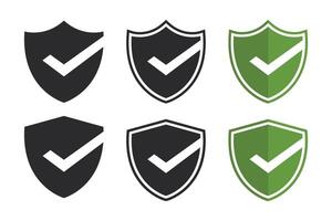 Security Shield set isolated on white background vector