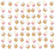 A pattern with many cupcakes on it vector