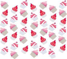 Cupcakes in pink and white on a white background vector