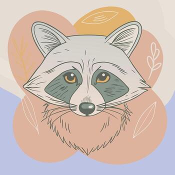 A raccoon with a color blob vector