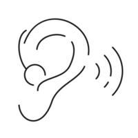 Ear with soundwaves representing hearing ability vector
