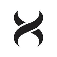 Letter X with modern shape overlap unique logo vector