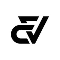 Letter c f v initial modern shape typography branding logo vector