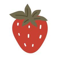 Abstract strawberry, white background, fruit illustration vector