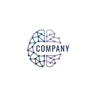 Brain Blockchain Technology Logo Design vector