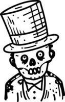 A sketchy icon of a creepy zombie character vector