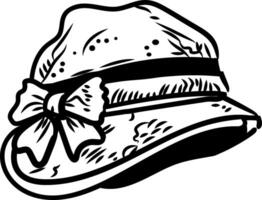 Beautiful bow hat icon in doodle style vector