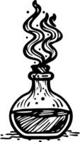 A sketchy icon of a potion bottle vector