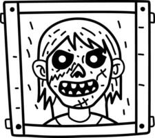 Scary character icon in drawing style vector