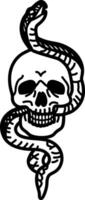 Scary snake skull icon in hand drawn style vector