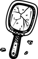 Broken mirror icon in drawing style vector