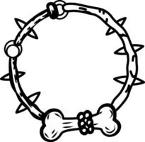 Bone bracelet icon in doodle style vector