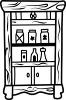 A sketchy icon of a potion cabinet vector