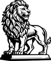 A sketch style icon of a lion statue vector