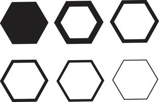 Hexagon Shape icon set in white background vector