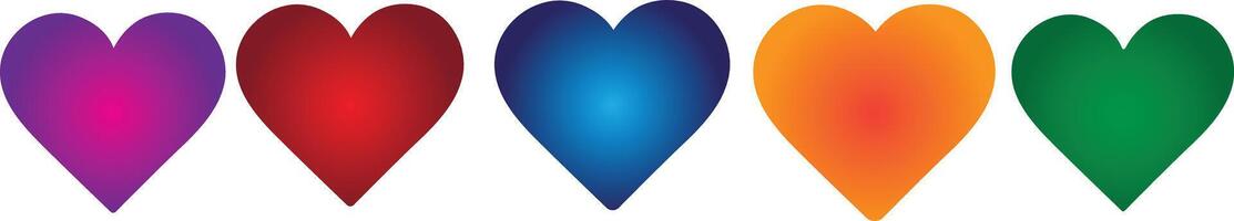 elegant heart icon set vector