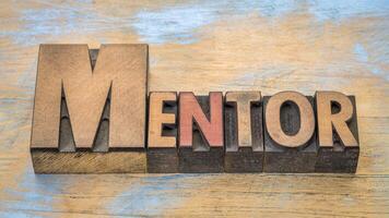 mentor word in wood type photo
