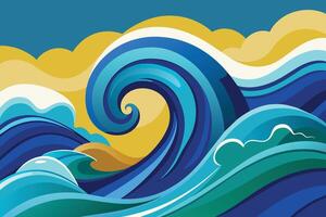 Abstract waves symbolizing fluidity and adaptability vector