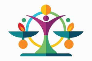 Explore the theme of balance and harmony through an abstract icon vector
