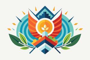 Design an abstract icon that embodies the spirit of resilience and determination vector