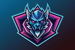 Design a gaming logo using bold gradient contrasts and detailed artwork vector