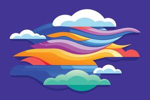 Layers of clouds creating a sense of movement vector