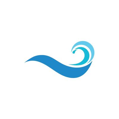Water wave icon flat design illustration