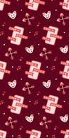Romantic Messaging Pattern with Hearts, Arrows, and Text Messages on Burgundy Valentines Day seamless pattern Vertical social media stories reels design element, 14 February and anniversary poster vector