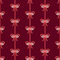 Elegant Bow and Ribbon Pattern on Deep Burgundy Background Valentines Day seamless pattern Square backdrop, wedding, packaging, wrapping paper, wallpaper, fabric, textile, holiday template vector