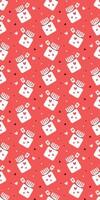 Adorable Jar of Hearts Pattern on a Coral Red Background Valentines Day seamless pattern Vertical social media stories reels design element, 14 February and anniversary. Vertical poster vector