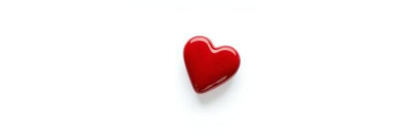 Red Heart Shaped Object Simple White Background Minimalist Design photo