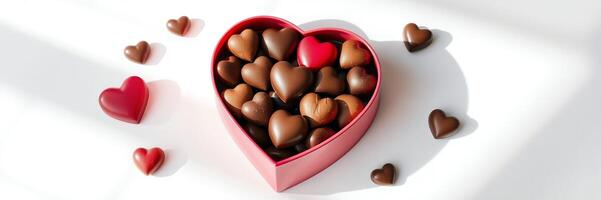 Chocolate Heart Candies Red Box Sweet Treats Valentines Day Gift photo