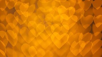beautiful hearts made of lights on a blurred background photo