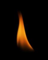 Small fire flame on black photo