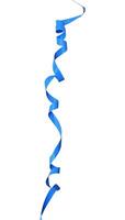 blue curly ribbon isolated photo
