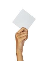 hand holding business card mockup photo